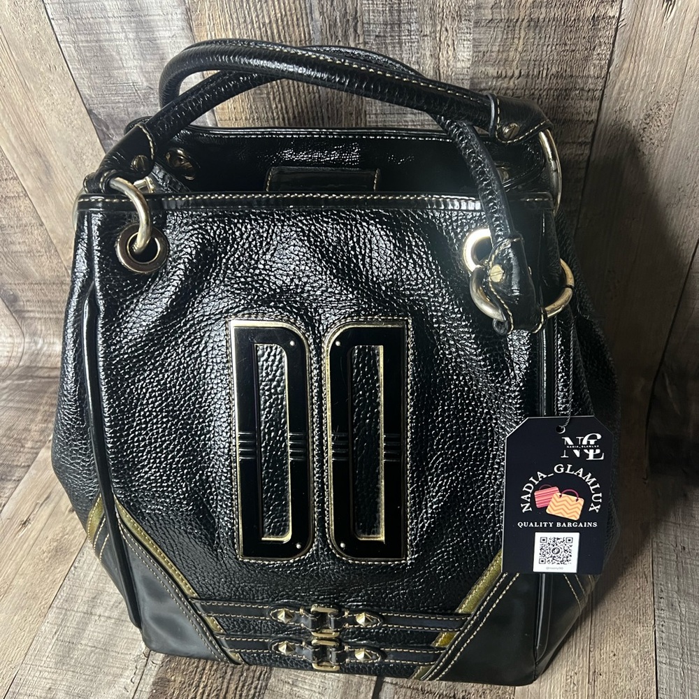 Daks black leather top handle shoulder bag - Picture 2 of 16